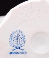 Herendi parasztlegény porcelán figura, kézzel festett, hibátlan, jelzett, m: 16 cm