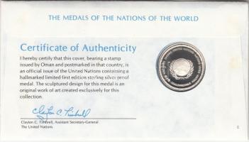 ENSZ 1980. "A Világ nemzeteinek emlékérmei - Omán" Ag emlékérem (15g/0.925/32mm) megcímzet...