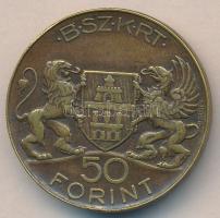 ~1940. "Budapest Székesfővárosi Közlekedési Rt. B.SZ.K.R.T - 50 Forint" szükségpénz T:2