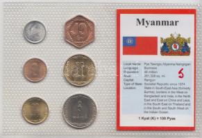 Mianmar 1966- 1p - 1K 6klf, bemutató szettben T:1 Myanmar 1966- 1 paisa - 1 Kyat, 6 different coins in set C:UNC