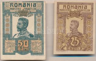 Románia 1917. 25B + 50B T:I,I- Romania 1917. 25 Bani + 50 Bani C:UNC,AU