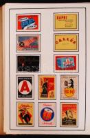 Belgium 1244 db-os gyufacímke gyűjtemény, régiekkel, nagyon szépen feliratozva, albumba rendezve / Belgium match label collection