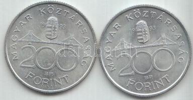 1993. 200Ft Ag "MNB" (2x) T:2
Adamo F13
