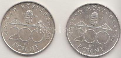 1994. 200Ft Ag "Deák" (2x) T:2
Adamo F13.1