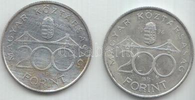 1994. 200Ft Ag "Deák" (2x) T:2
Adamo F13.1