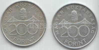 1994. 200Ft Ag "Deák" (2x) T:2
Adamo F13.1