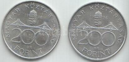 1994. 200Ft Ag "Deák" (2x) T:2
Adamo F13.1