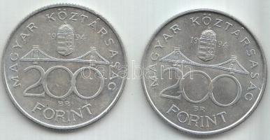 1994. 200Ft Ag "Deák" (2x) T:2
Adamo F13.1