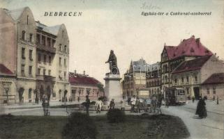Debrecen Egyház tér, Csokonai szobor; Harmathy kiadása (Rb)