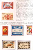 Ausztria vegyes 339 db-os gyufacímke gyűjtemény, régiekkel, nagyon szépen feliratozva, albumba rendezve / Austria match label collection