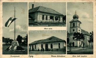 Egeg Hanza szövetkezet, bírói lakás, országzászló / cooperative, home of the judge, national flag (fl)