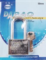Daobao biztonsági lakat eredeti csomagolásban kulccsal, 5x10 cm