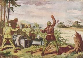 Fazekas Károly őrmester, gépágyús félszakaszparancsnok az Uryw-i harcokban / Military WWII, Hungarian sergeant, s: Gönczi Gebhardt (b)