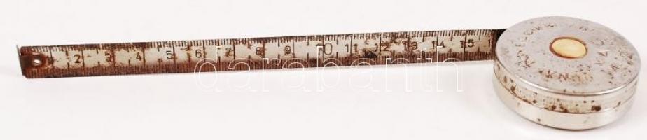 Dunai Tömegcikkipari Vállalat, Vác, fém mérőszalag, rozsdafoltokkal