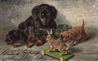 Dogs; Kätzen und Hunde Serie 1040 s: M. Stocks
