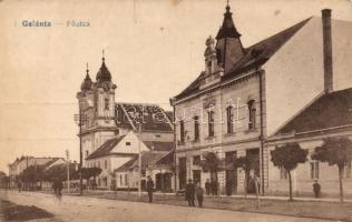 Galánta, Fő utca, templom, takarékpénztár / main street, church, bank (fl)