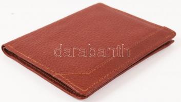 Barna bőr férfi pénztárca, jó állapotban, 10x12 cm