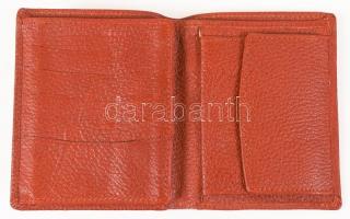 Barna bőr férfi pénztárca, jó állapotban, 10x12 cm