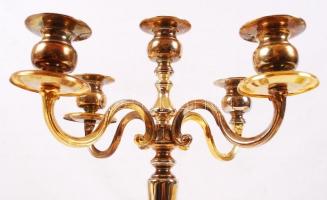 Ötágú fém gyertyatartó lecsavarható fejekkel, m: 33 cm