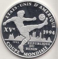 Benin 1992. 1000Fr Ag "Labdarúgó VB" T:PP Benin 1992. 1000 Francs Ag "World Cup Soccer" C:PP Krause KM#5