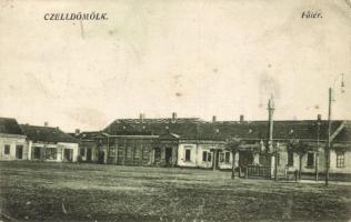 Celldömölk Fő tér, Spieler Ede, Lövenstein és fiai üzletei (EK)