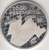 Spanyolország 1996. 1000Fr Ag "1998. Labdarúgó VB" T:PP Spain 1996. 1000 Francs Ag "Soccer World Championship - France '98" C:PP Krause KM#988