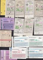 14 db különböző időszakokból származó HÉV, valamint 1 db BKV jegy