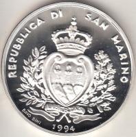 San Marino 1994. 1000L Ag "Futball Világbajnokság" T:PP San Marino 1994. 1000 Lire Ag "World Cup Soccer" C:PP  Krause KM#318