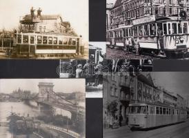 cca 1930-1980 Régi villamosok fotói, 8 db, 9x13 és 10x15 cm közötti méretekben