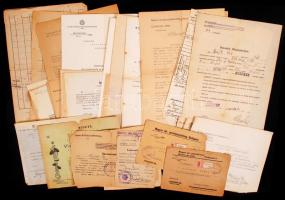 cca 1920 30 db vegyes okmány, nagyrészt okmánybélyeggel