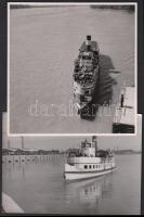 cca 1920-1930 Háború előtti dunai hajók fotói, 4 db, 17x12 és 17x17 cm közötti méretekben