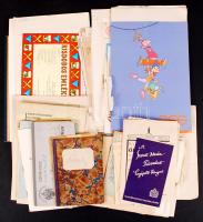 cca 1900-1940 Nagy papírrégiség tétel, nyomtatványok, okmányok, érdekességek, összesen kb 60 db