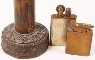 3 db vegyes réz és töltényhüvelyből készült öngyújtó / lighters