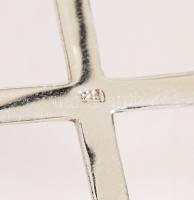 Bőr nyaklánc jelzett ezüst feszülettel / Leather necklace with silver pendant