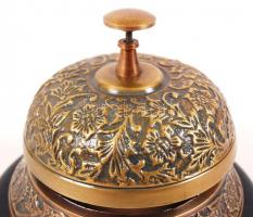 Nagyméretű, bronz szállodai londíner-csengő / Bell-hop ring  16x14 cm