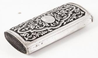 XX. sz eleje: Ezüstözött gyufatartó / Match holder 7x3 cm