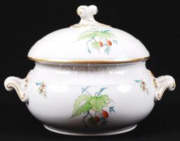 Herendi csipkebogyó mintás 6 személyes komplett étkészlet tálakkal, leveses tállal, sótartóval szép ...