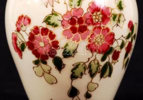 Zsolnay kis váza, kézzel festett, jelzett, hibátlan, m:13 cm