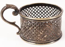 Alexander Kach Orosz ezüstözött teás csésze, jelzett, mesterjeles / Alexander Kach, Moscow, Russia silver plated teacup