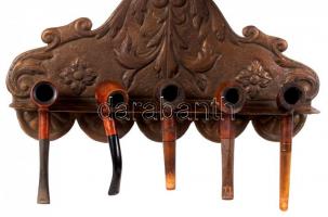 Pipakészlet 10 db pipával és két tartóval / Set of pipes