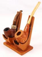 Pipakészlet 10 db pipával és két tartóval / Set of pipes