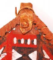 cca 1920 Festett, szépen kidolgozott, nagyméretű  afrikai törzsi bőrpajzs / African leahter shield 8...