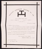 cca 1900 3 db szabadkőműves dokumentum: A Szent István páholy főmestere és titkára által aláírt levé...