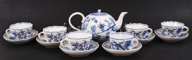 Meisseni porcelán teáskészlet, hiányos, kis sérülésekkel / Meissen faulty tea set