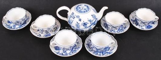 Meisseni porcelán teáskészlet, hiányos, kis sérülésekkel / Meissen faulty tea set