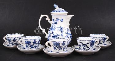 Meisseni porcelán kávéskészlet, hiányos, kis sérülésekkel / Meissen faulty coffe set