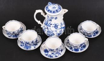 Meisseni porcelán kávéskészlet, hiányos, kis sérülésekkel / Meissen faulty coffe set