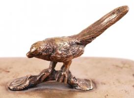 cca 1900 Ezüst (Ag.), belül aranyozott cukordoboz FS mesterjelzéssel, dianás jelzéssel zárral (kulcs...