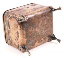 cca 1900 Ezüst (Ag.), belül aranyozott cukordoboz FS mesterjelzéssel, dianás jelzéssel zárral (kulcs...