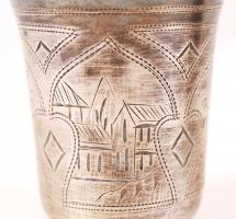 1898 4 db orosz, 84 zolotniki jelzésű, mesterjegyes, ezüst (Ag) keresztelőpohár / 1898 Russian hallm...